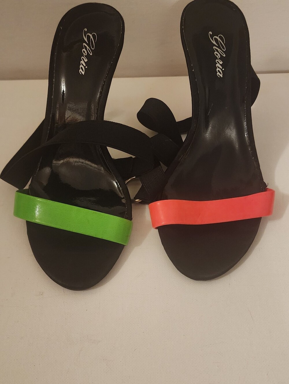 Neon Two Color Heeled Sandals - Picture 4 of 4
